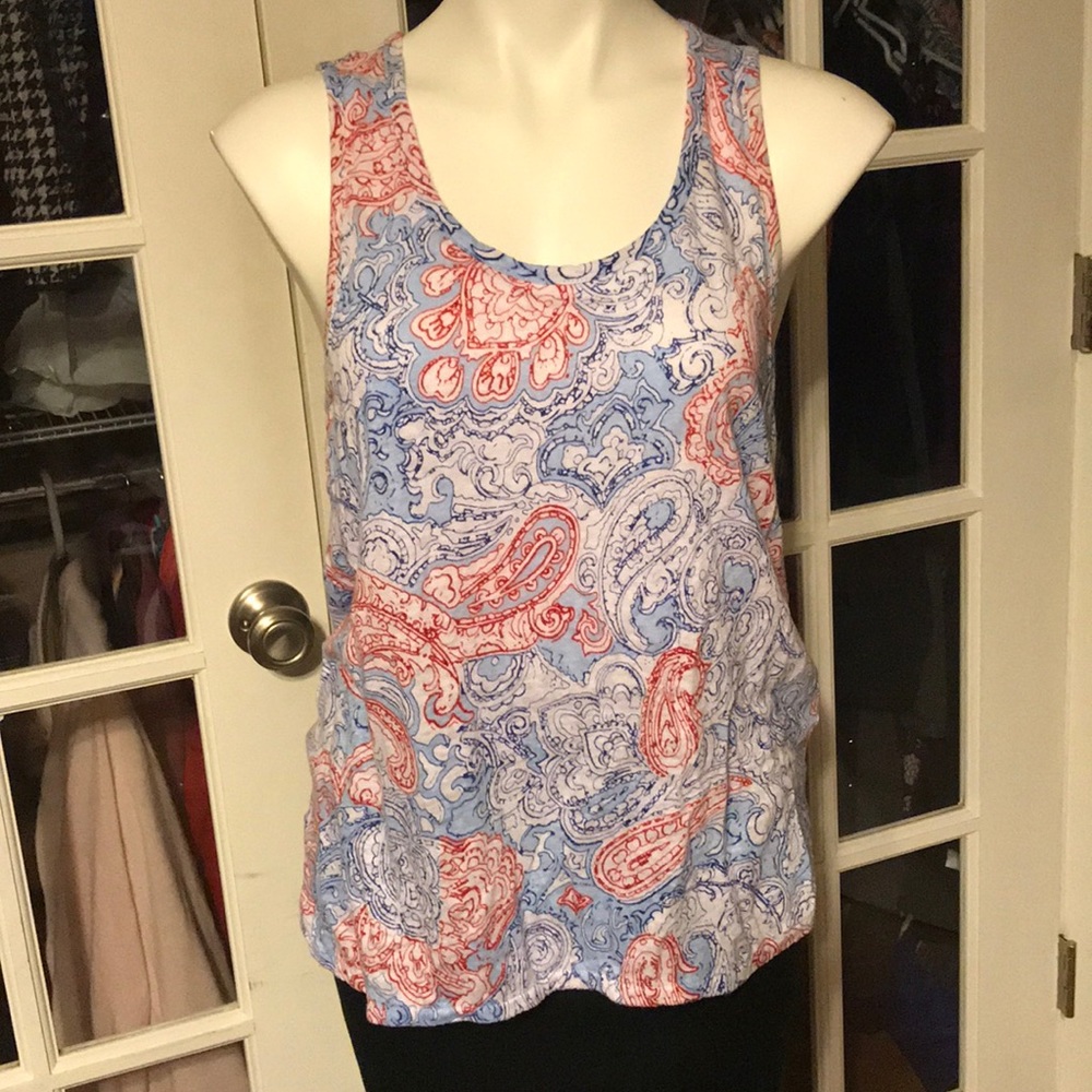 Linen paisley tank top
